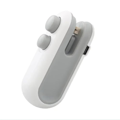 Portable Mini Sealer, 2 in 1 Heat Sealer for Snacks, Home USB Rechargeable Sealer Vacuum Sealer, Snacks Plastic Bag Heat Sealer